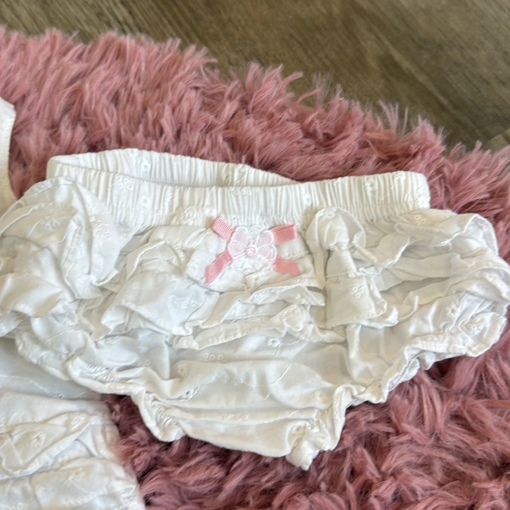 Baby White Eyelet Dress and Bloomers Set - Picture 3 of 4